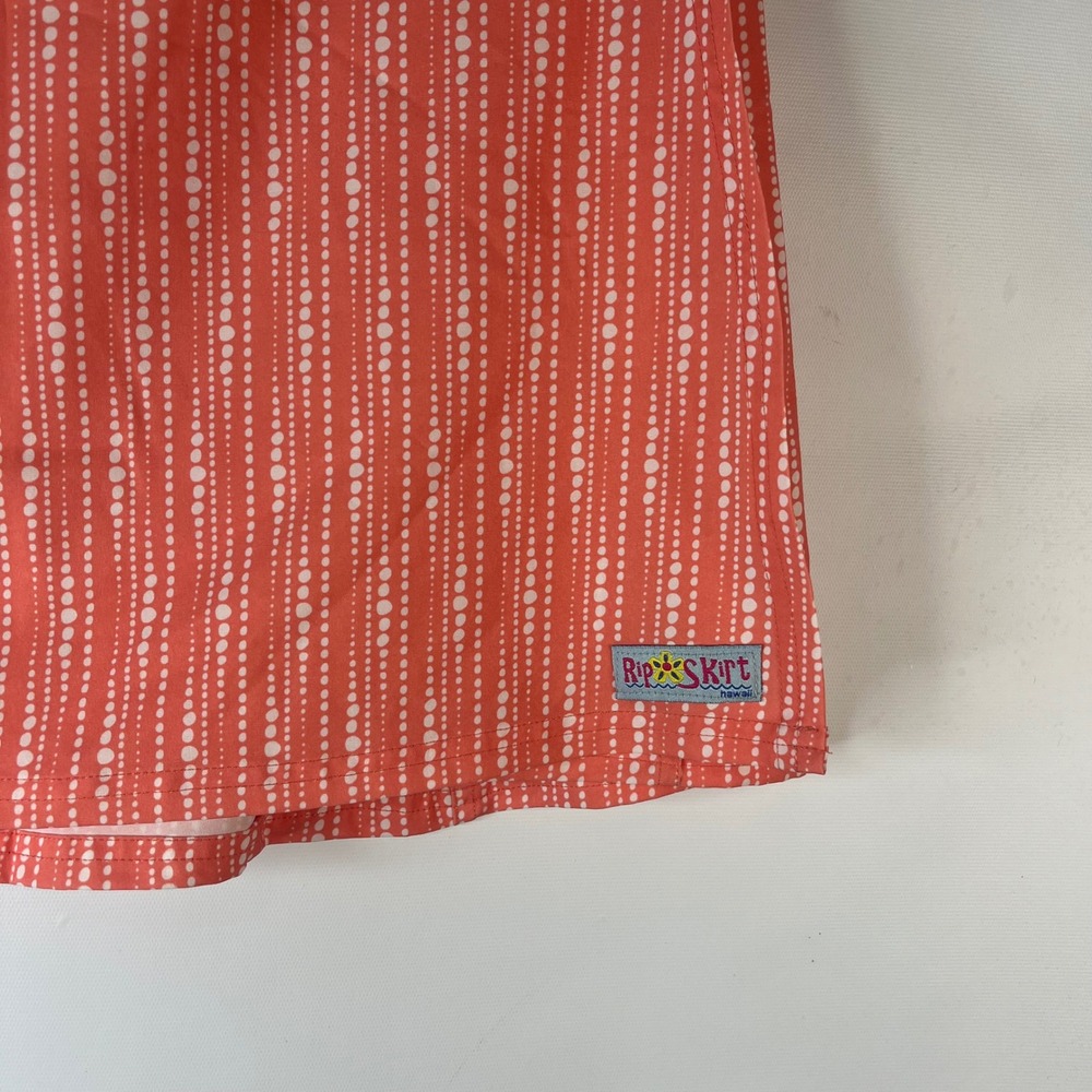 RipSkirt Hawaii Wrap Skirt Women Large Orange Dotted Stripe Quick Dry Mini Skirt - Picture 2 of 8